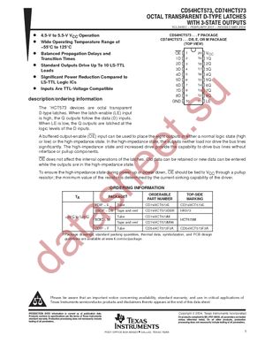 CD74HCT573DBRE4 datasheet  